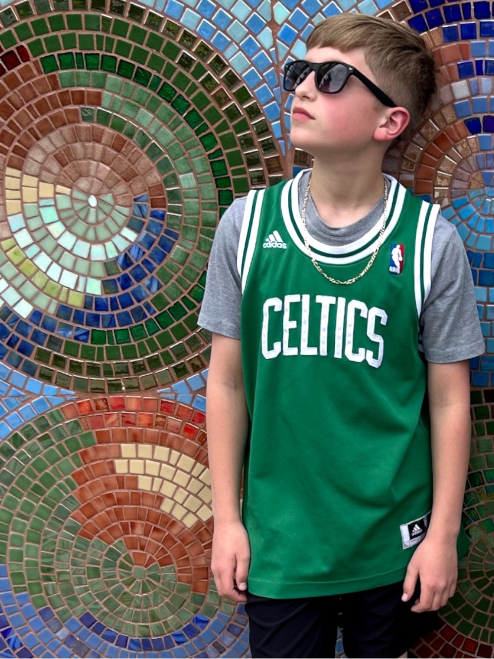 Adidas Kids Boston Celtics Green Basketball Jersey Medium +2”